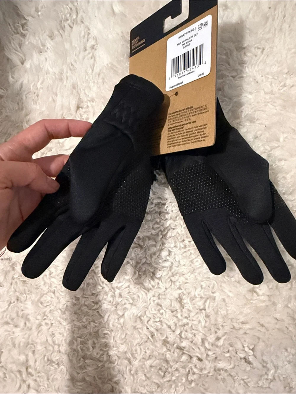 NWT The North Face Kids' Sierra ETIP Gloves - Black